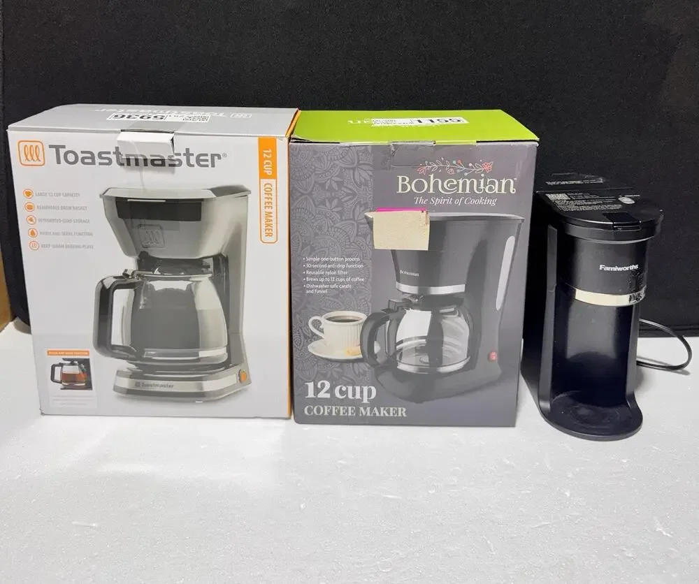 Coffee Maker Bundle 3pcs Toastmaster Bohemian Farmivorths Used Set of 3